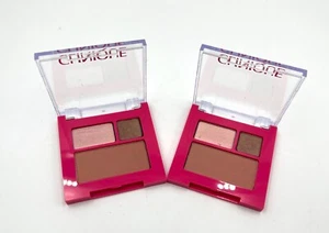 2 Pcs: Clinique All About Shadow duo:  14 Strawberry Fudge Duo / 01 New Clover - Picture 1 of 6