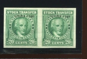 RD74a Stock Transfer Revenue Imperf Pair of 2 Stamps with PSE Cert BZ1912 - Picture 1 of 3