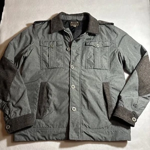 Diesel Jacket Mens XL Gray Jhupp Field Military Utility Elbow Patch Top - Picture 1 of 7