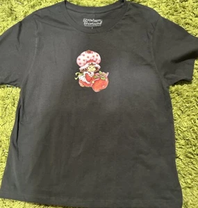 Strawberry Shortcake Red Baby Black Tee Shirt Top NEW Woman’s Sm/Medium Kids Lg - Picture 1 of 3