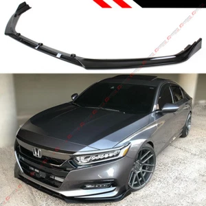 FOR 18-2020 HONDA ACCORD 10TH GEN SPORT JDM GLOSSY BLK FRONT BUMPER LIP SPLITTER - Picture 1 of 5