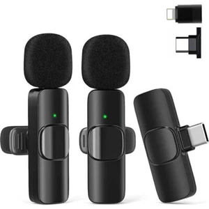 Lavalier Microphone Wireless Audio Video Recording Mini Mic For Android/iPhone - Picture 1 of 12