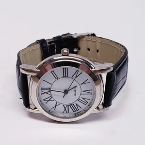 BLAIR Women's Quartz Analog Watch-Silver Tone Black Strap- NEW BATTERY - Picture 1 of 8