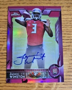 Jameis Winston 2015 Topps Chrome Pink Refractor RC Auto /75 - Picture 1 of 5