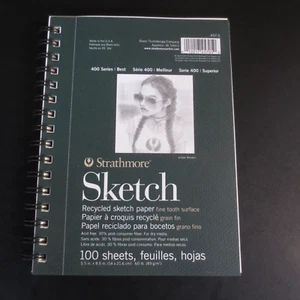 Almohadilla para bocetos Strathmore serie 400, papel reciclado, 5,5 x 8,5 pulgadas, 100 hojas - 6 paquetes - Imagen 1 de 3