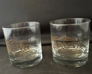 2 CARUVA CLEAR WHISKEY ROCK LOWBALL GLASS - Picture 1 of 2