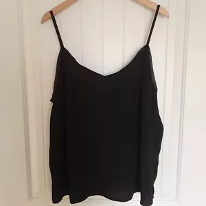 Eloquii Women's V-Neck Adjustable Strap Tank Top Black Size 16 - Picture 1 of 12