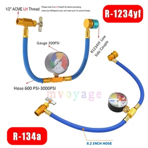 134 a/ 1234 yf A/C Can Tap Gauge Hose Recharge AC Conditioning - Picture 1 of 30