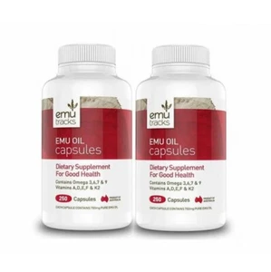 2 x Emu Tracks Emu Oil 750mg 250 Capsules Total 500 Caps - Picture 1 of 4