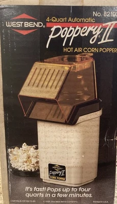Nuevo Sellado Vintage 1989 West Bend Poppery II Hot Air Maíz Popper Modelo 82102 Foto 1 de 4