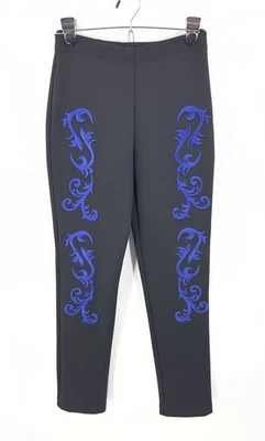 Pantalones de vestir Clover Canyon de neopreno para mujer talla S negro azul bordado Foto 1 de 4