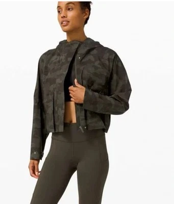 Lululemon Rain Chaser Jacket Heritage 365 Camo Dark Olive Multi Women’s Size 8 - Image 1 of 4