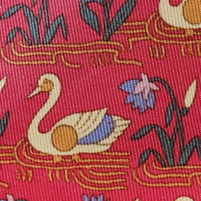 HERMES ~ CORBATA DE VESTIR DE SEDA PARA HOMBRE ~ 7285MA 7285 ma ~ ROSA FRAMBUESA ~ CISNES ~ 56" Foto 1 de 4