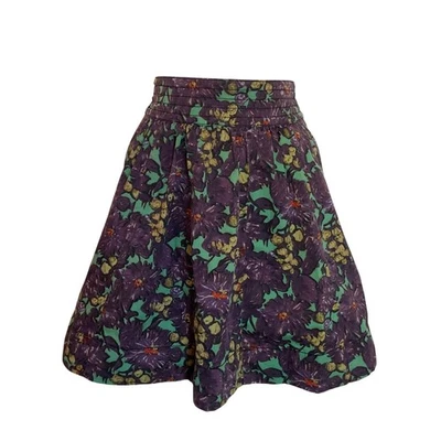 J Crew фиолетовый/зеленый богемное крестьянская вечеринка Flare юбка с карманами 2 - Изображение 1 из 4