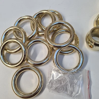 Gardinenringe  Kunststoff gold glänzend für 28 mm Ø Gardinenstangen - 10 Stk. - Bild 1 von 3
