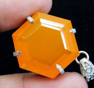 Colgante gemas corte hexagonal 925 ópalo welo natural 71,05 quilates plata maciza AAA+ - Imagen 1 de 7