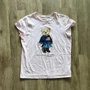 Polo Ralph Lauren Mädchen T-Shirt rosa Polo Bear Baumwolljersey Größe L - Bild 1 von 4