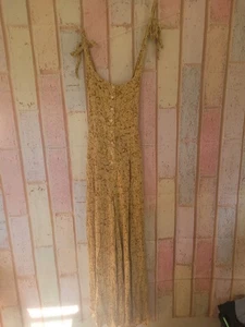 Free People Women Sugar Sands Medium Gold Jump Suit #2331 - Picture 1 of 6