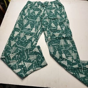 Old Navy - Flannel Green Christmas Tree Pajama  Lounge Pants Sz S - Picture 1 of 8