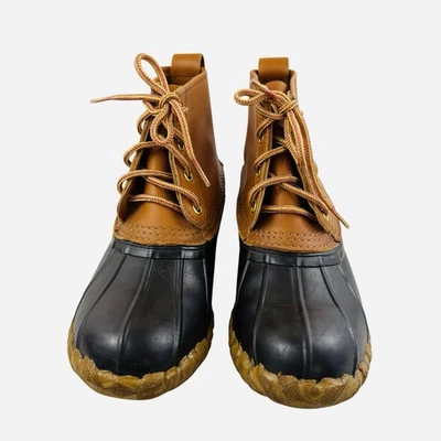 Cabelas Mujer Cuero Suela de Goma Con Cordones Lluvia Pato Botas Vástago Acero 8 Foto 1 de 4