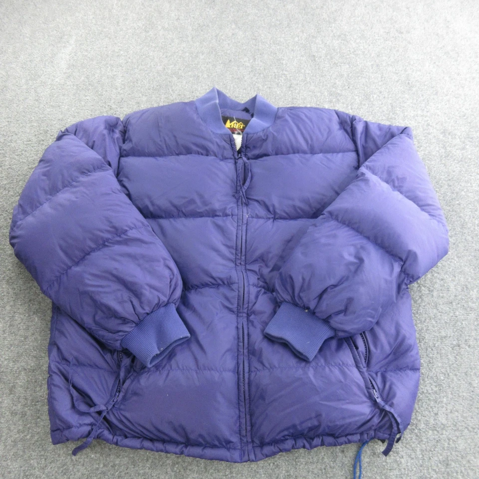 Vintage REI Jacket Mens Large Purple Down Puffer Bomber Outdoors 80s 90s - Image 1 of 4