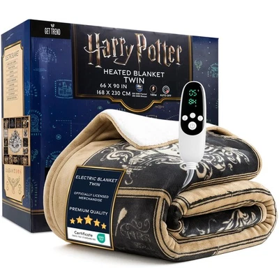 Manta térmica eléctrica Harry Potter, tamaño doble lujosa suave polar pesada... Foto 1 de 4