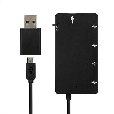 Micro USB Android OTG Hub 4 Female Type A Port 1 Mobile Phone Charging Adapter - Image 1 of 4
