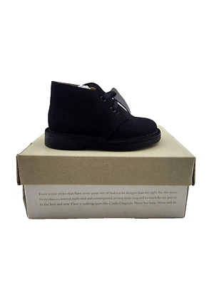 Clarks Kids | The Original Desert Boots Gamuza | Cuero Negro EE. UU. Talla 6W Foto 1 de 4