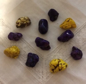 Lote de cuentas sueltas moradas y amarillas para hacer joyas artesanales C-29 - Imagen 1 de 4