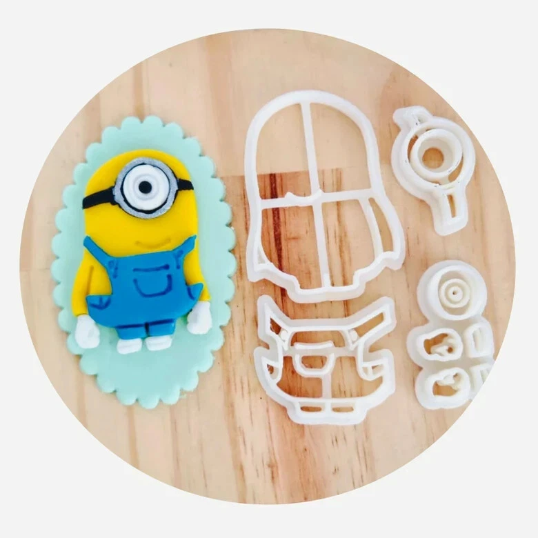 Cortadores Minions 3D Fondant Glaseado Galleta Pastel Cumpleaños Foto 1 de 1