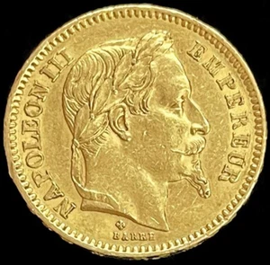 1862 BB GOLD FRANCE 20 FRANCS NAPOLEON III COIN STRASBOURG MINT - Picture 1 of 2