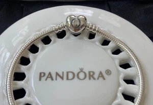 Auténtico Pandora MOMENTOS Corazón Cierre Serpiente Cadena Pulsera #590719 - Imagen 1 de 4