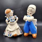 Vintage Dee Lee Hollywood California Dutch Boy and Girl Pottery Planters