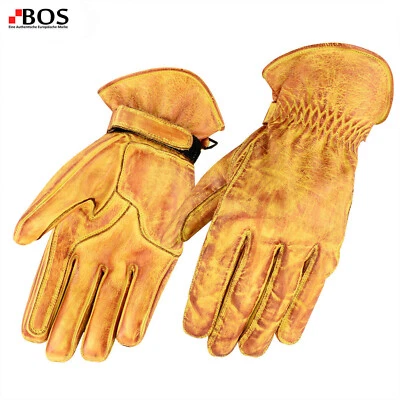 Herren Lederhandschuhe Cowboy Motorradhandschuhe Western gelb Leder - Bild 1 von 4