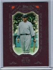 2009 Topps Sterling Babe Ruth Framed Burgundy Base #'ed 03/10 Jersey #