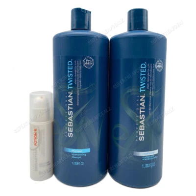Sebastian Twisted Elastic Cleanser + Detangler Liter DUO SET + FREE Potion No.9 - Image 1 of 4