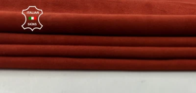 BRIC FIRE SUEDE Thin Soft Italian Lambskin Sheep Lamb leather 4+sqf 0.5mm C4758 - Image 1 of 4