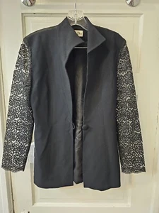 Women's Black Decorative Coat Christian Dior Size 4 - Picture 1 of 7