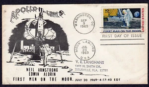 1969 Apollo 11 Man on the Moon (Scott C76) - Unknown-Maker LEM-5 FDC TA744 - Picture 1 of 1