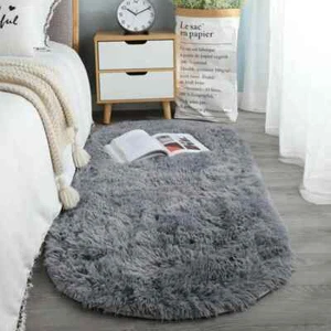 Oval Soft Plush Carpet for Living Room Bedroom Bedside Floor Mat Area Rugs Decor - Picture 1 of 40