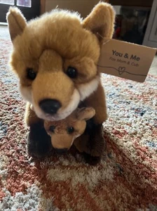 Demdaco Plush Red Fox Set 12” You & Me Fox Mom And Cub Baby Soft New Realistic - Picture 1 of 16