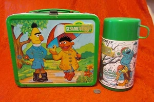 Vintage 1983 The Seasons of Sesame Street Metal Lunch Box W/Thermos Aladdin - Picture 1 of 14
