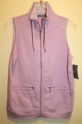 Nuevo con etiquetas Chaleco Para Mujer S Pequeño Lila Ligero Jersey Tejido Seersucker Cremallera Frontal Foto 1 de 2