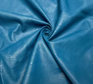 PU Faux Leatherette Fabric Waterproof Petrol Blue 55" Wide Sold By Metre - Picture 1 of 6