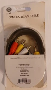 New ONN Composite A/V Cable 6 Feet Stereo Audio And Video 0NA17AV039 - Picture 1 of 2
