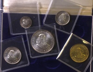 1964 SOUTH AFRICA 1964 Proof Set 5 coins with crown size silver original box! - Picture 1 of 3