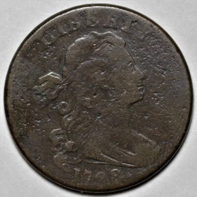 1798 Draped Bust Large Cent - 2nd Hair Style - Rotated Die - US 1c Copper Coin - Image 1 of 4