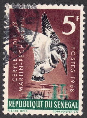 1968-69 Senegal - SC# 300 - Pied Kingfisher - Pájaro - Usado Foto 1 de 2