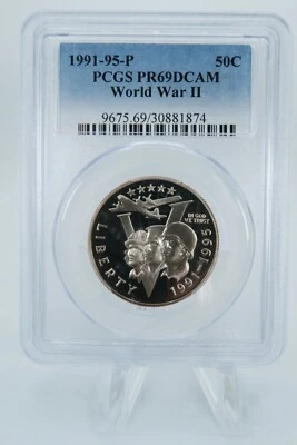 1991-95-P PCGS PR69DCAM World War II Clad Commemorative Proof 50C - Image 1 of 2