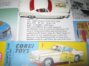 CORGI 258 SAINTS VOLVO 1965 ORIGINAL IN TOP OVP & CLUB SLIP - Bild 1 von 12